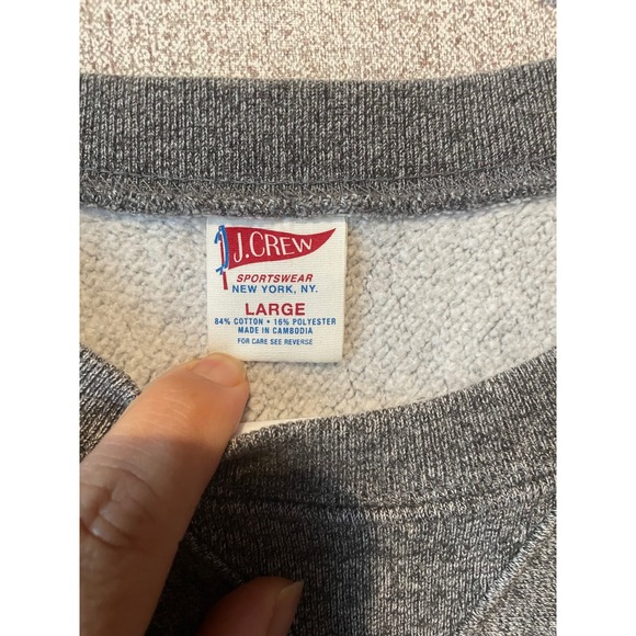 J.Crew Mens Gray Crew Neck Long Sleeve Sweatshirt Classic Casual Top Large - Picture 5 of 7
